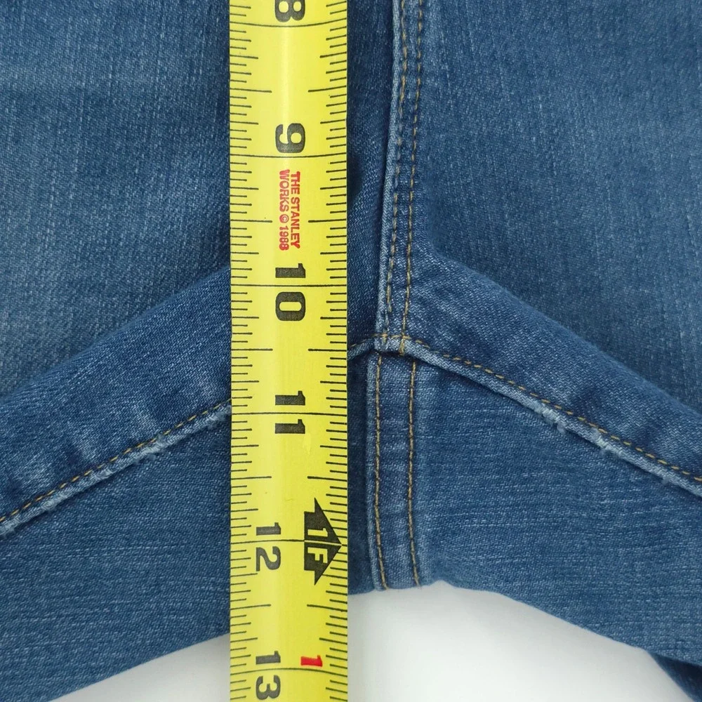 Michael Kors Womens Jeans Cropped Flare 12‎ Blue Frayed Hem Denim